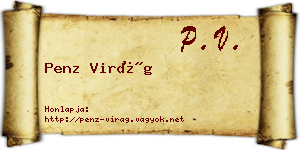 Penz Virág névjegykártya